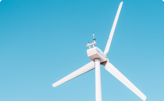 Wind Turbine image with clear sky background